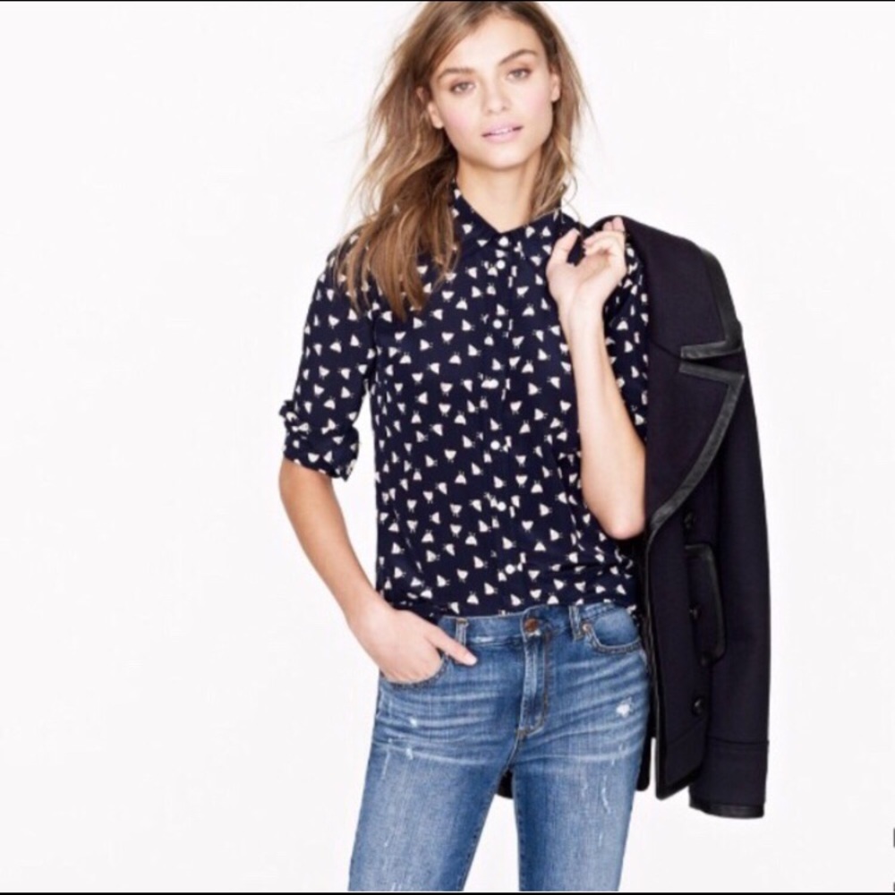 JCREW silk Boy Shirt in French Hen  (4)
